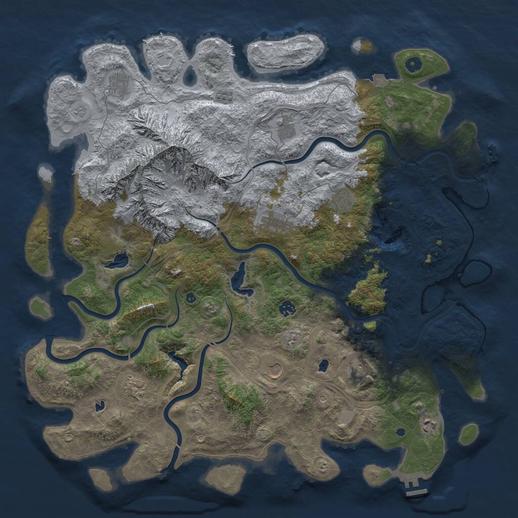Rust Map: Procedural Map, Size: 5000, Seed: 2012830960, 16 Monuments