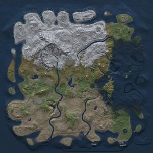 Thumbnail Rust Map: Procedural Map, Size: 5000, Seed: 2012830960, 17 Monuments