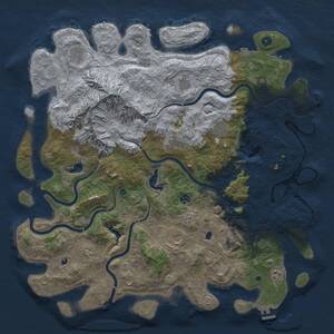 Thumbnail Rust Map: Procedural Map, Size: 5000, Seed: 2012830960, 16 Monuments