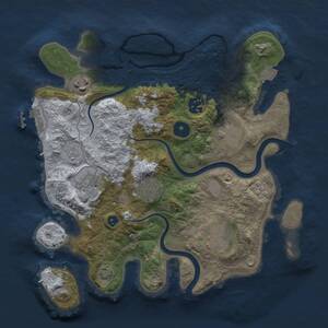 Thumbnail Rust Map: Procedural Map, Size: 3000, Seed: 1483521783, 12 Monuments