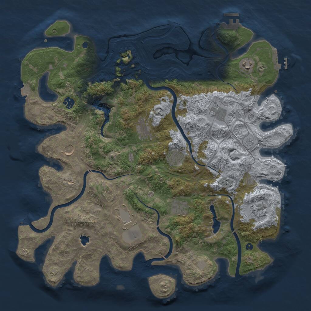 Rust Map: Procedural Map, Size: 4250, Seed: 98259764, 16 Monuments