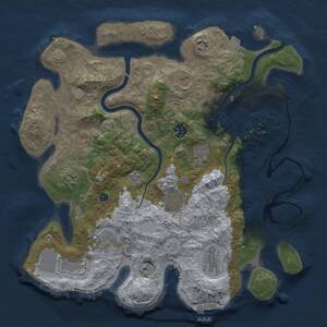 Thumbnail Rust Map: Procedural Map, Size: 3750, Seed: 1513290532, 15 Monuments