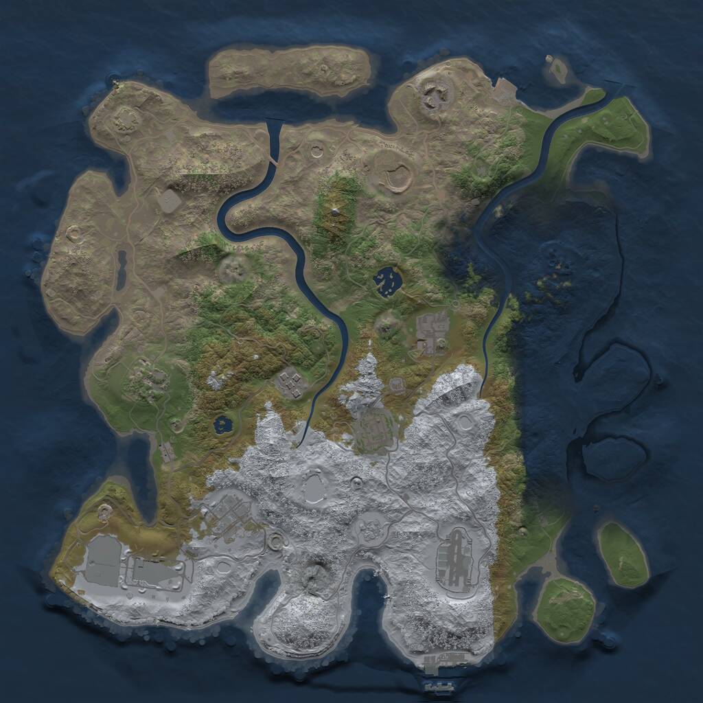 Rust Map: Procedural Map, Size: 3750, Seed: 1513290532, 15 Monuments
