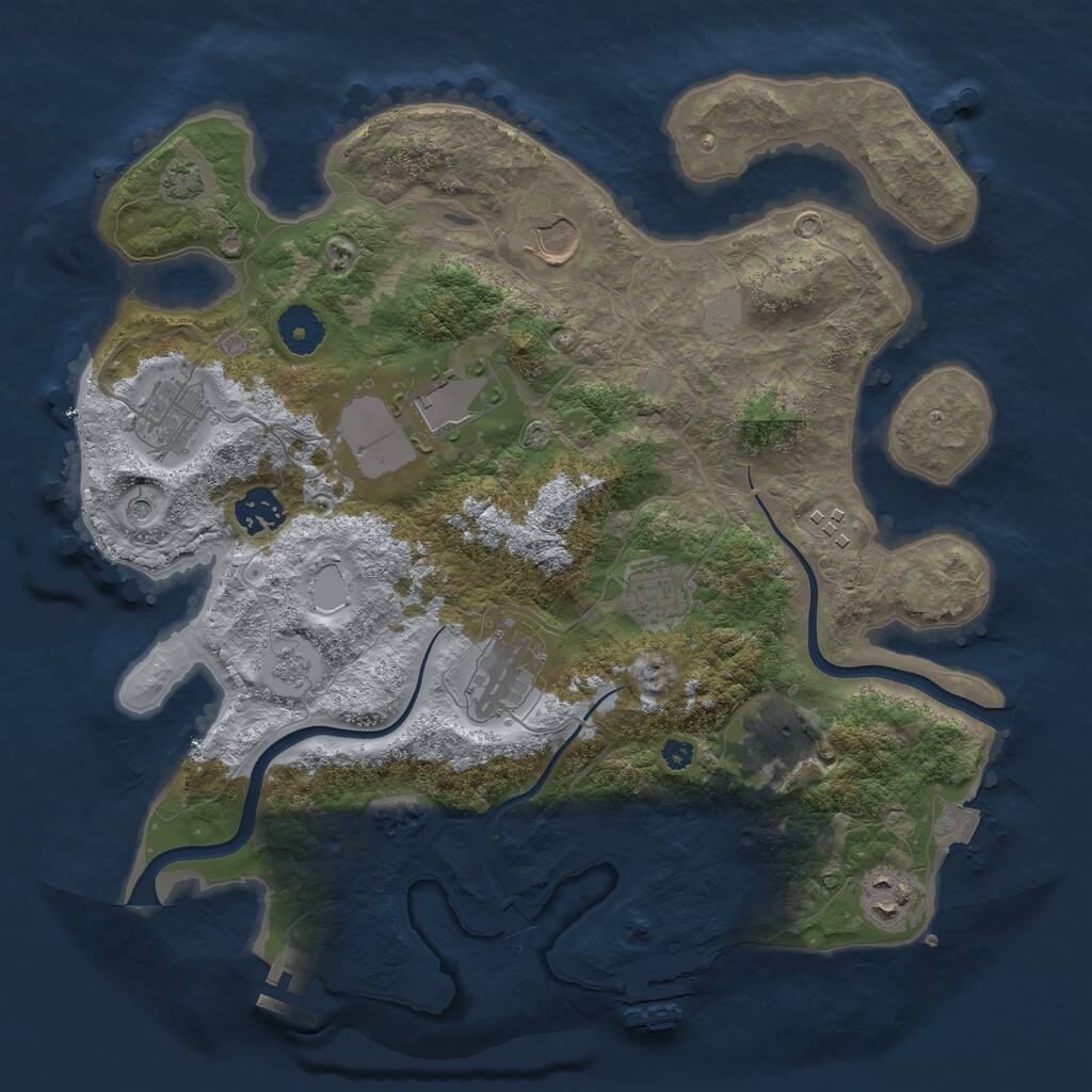 Rust Map: Procedural Map, Size: 3500, Seed: 10202004, 15 Monuments
