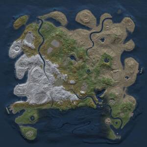 Thumbnail Rust Map: Procedural Map, Size: 4500, Seed: 37714145, 17 Monuments