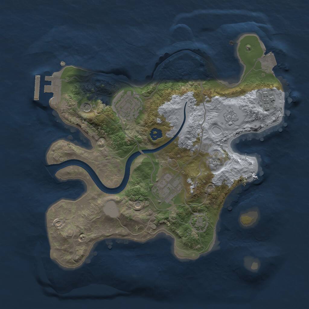 Rust Map: Procedural Map, Size: 2500, Seed: 1688482214, 8 Monuments