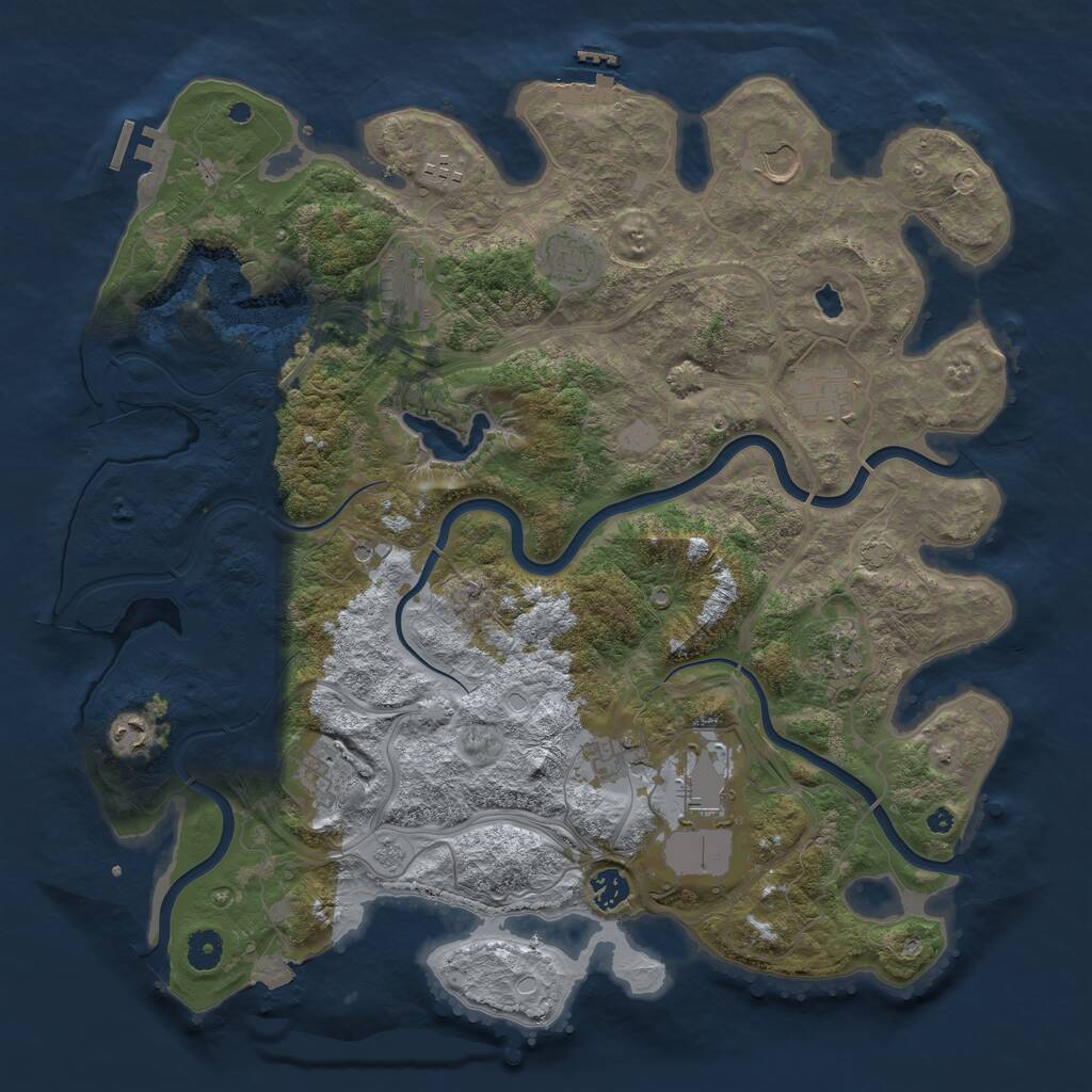 Rust Map: Procedural Map, Size: 4250, Seed: 1988095754, 17 Monuments