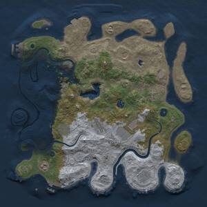 Thumbnail Rust Map: Procedural Map, Size: 4000, Seed: 202508074, 15 Monuments