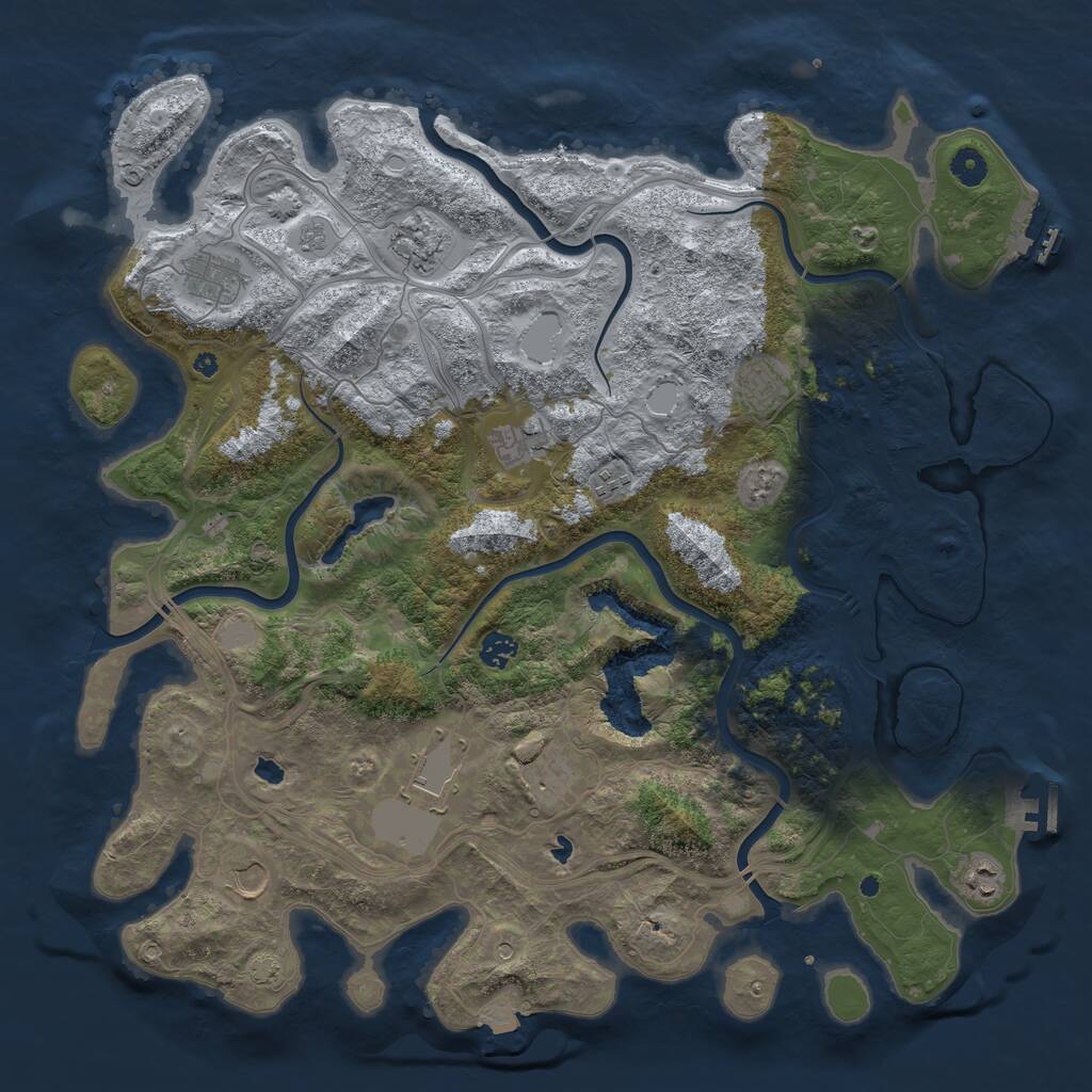 Rust Map: Procedural Map, Size: 4500, Seed: 4493566, 16 Monuments