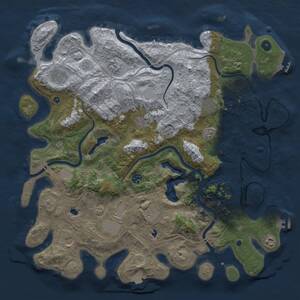 Thumbnail Rust Map: Procedural Map, Size: 4500, Seed: 4493566, 16 Monuments