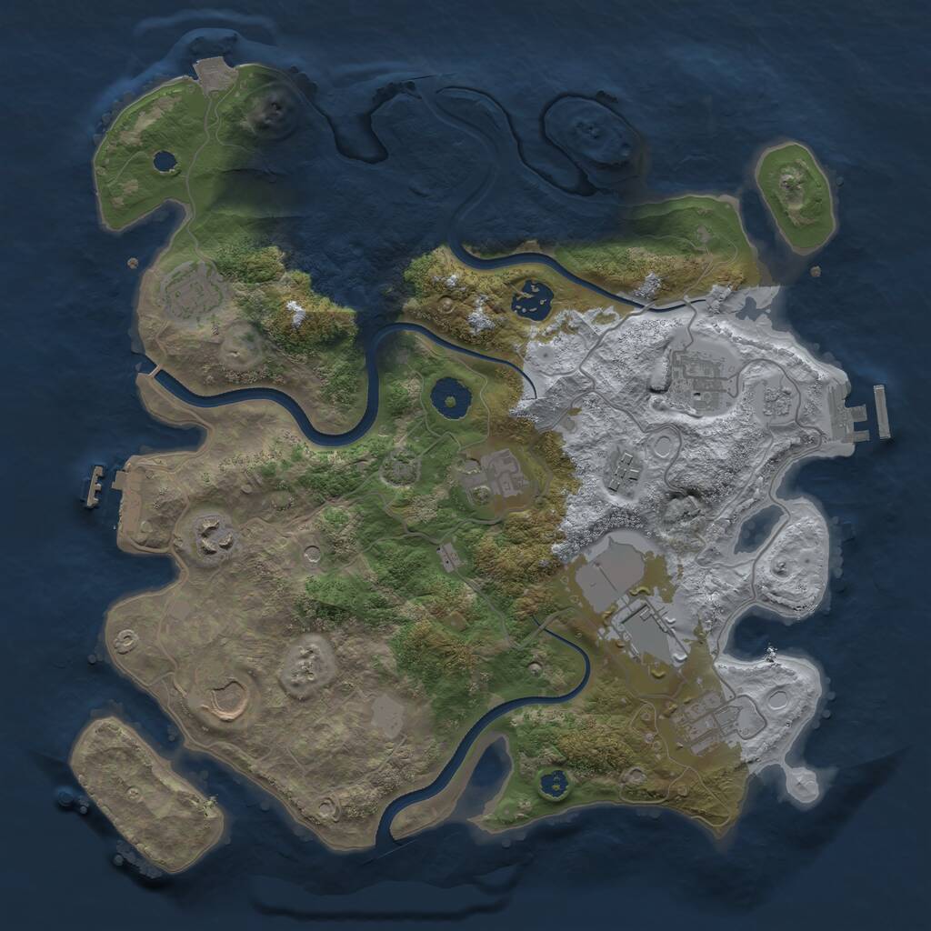 Rust Map: Procedural Map, Size: 3500, Seed: 1634144634, 15 Monuments