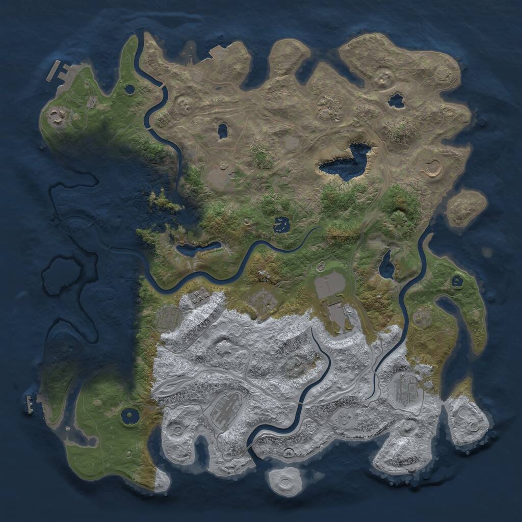 Rust Map: Procedural Map, Size: 4500, Seed: 271207436, 17 Monuments