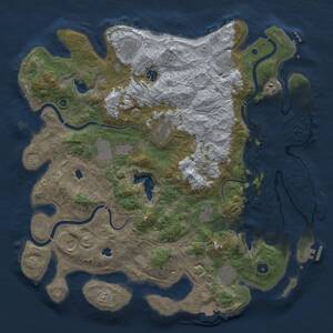 Thumbnail Rust Map: Procedural Map, Size: 4500, Seed: 498101274, 16 Monuments