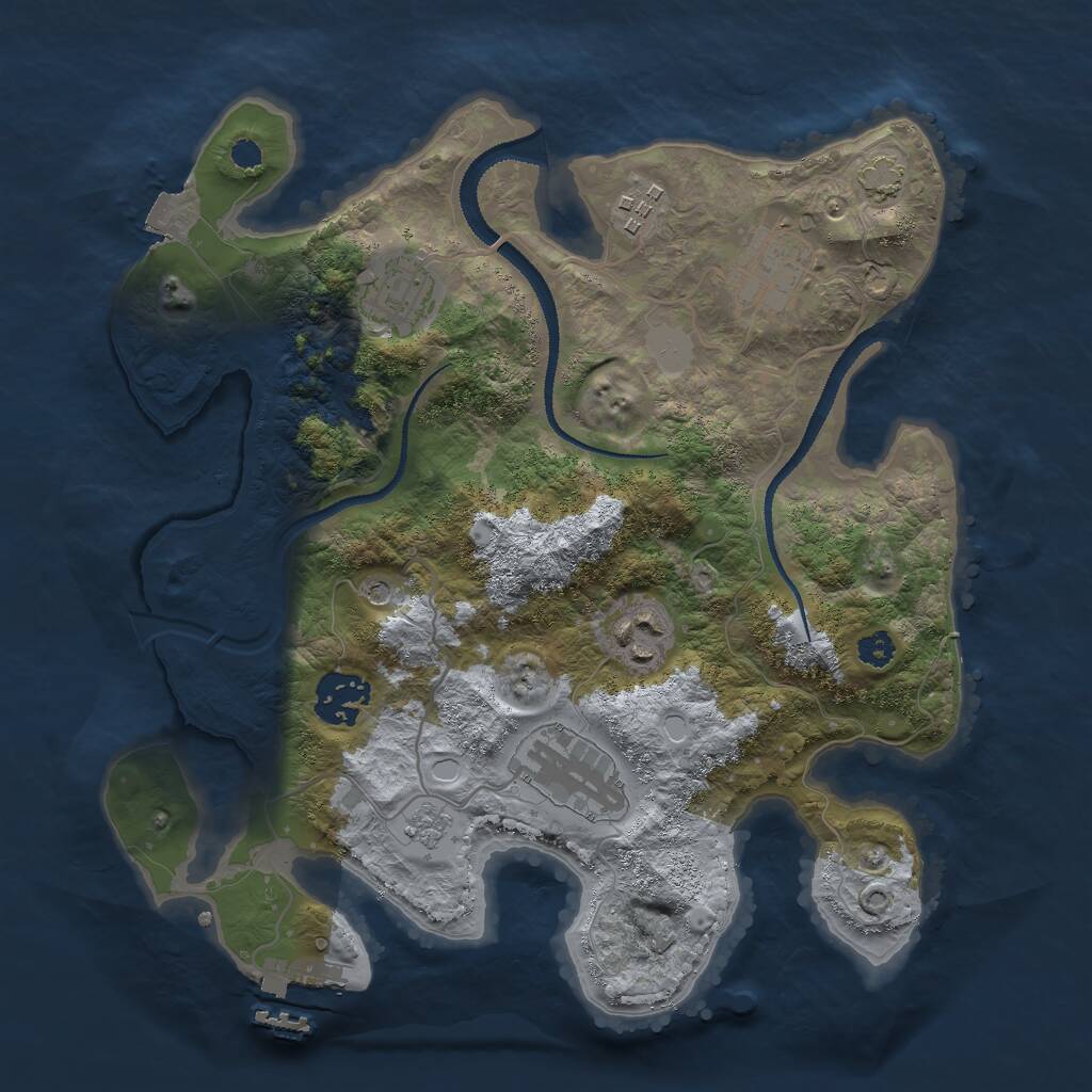 Rust Map: Procedural Map, Size: 3000, Seed: 1314274071, 11 Monuments
