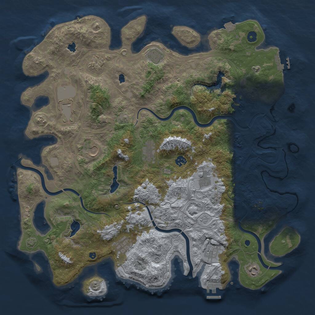 Rust Map: Procedural Map, Size: 4500, Seed: 82433716, 17 Monuments