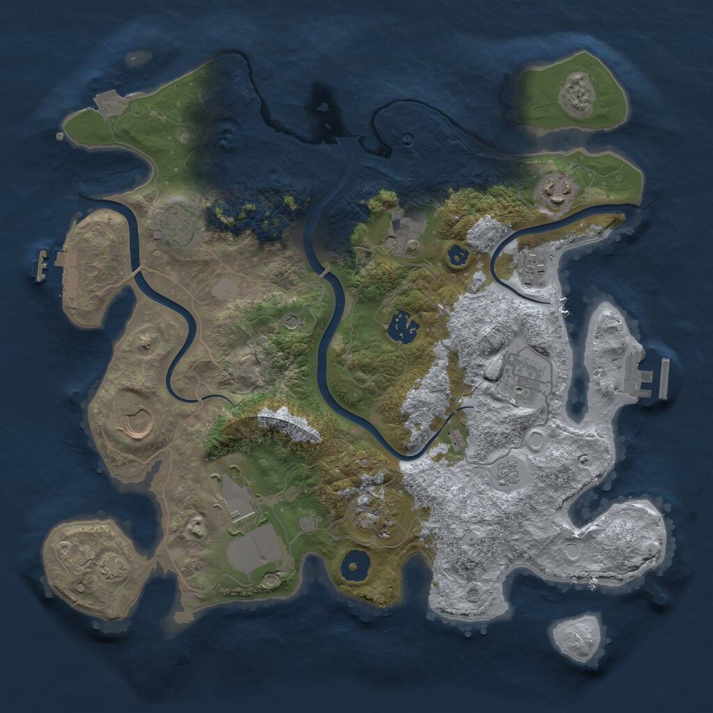 Rust Map: Procedural Map, Size: 3500, Seed: 626173793, 15 Monuments
