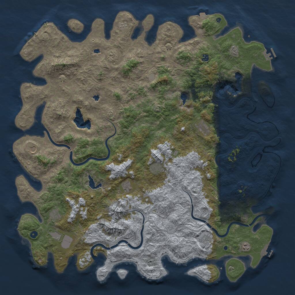 Rust Map: Procedural Map, Size: 6000, Seed: 20217914, 17 Monuments