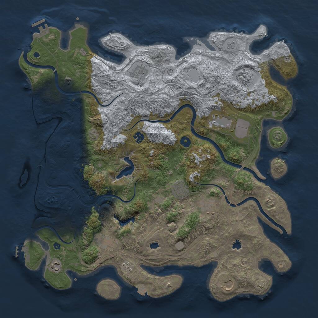Rust Map: Procedural Map, Size: 4500, Seed: 180083712, 16 Monuments