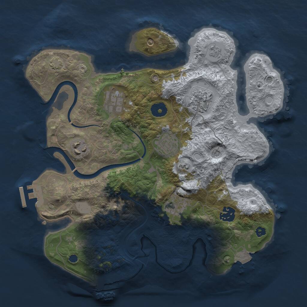 Rust Map: Procedural Map, Size: 3000, Seed: 1362517613, 12 Monuments