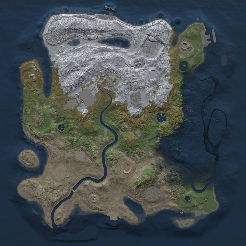 Rust Map: Procedural Map, Size: 3750, Seed: 1535664726, 16 Monuments