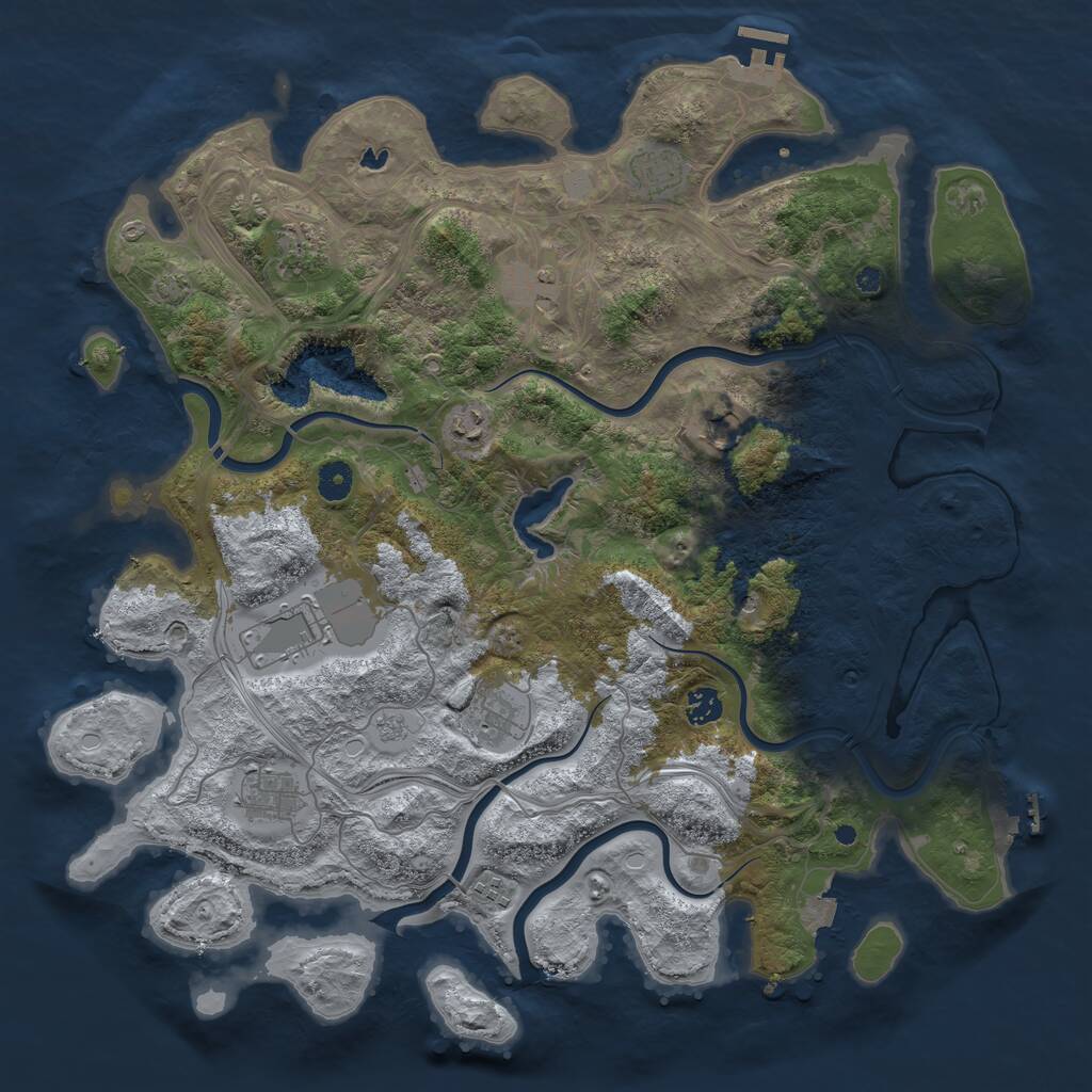 Rust Map: Procedural Map, Size: 4350, Seed: 262338912, 16 Monuments