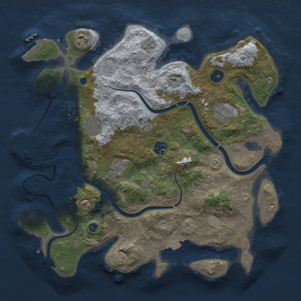 Rust Map: Procedural Map, Size: 3500, Seed: 4071, 12 Monuments