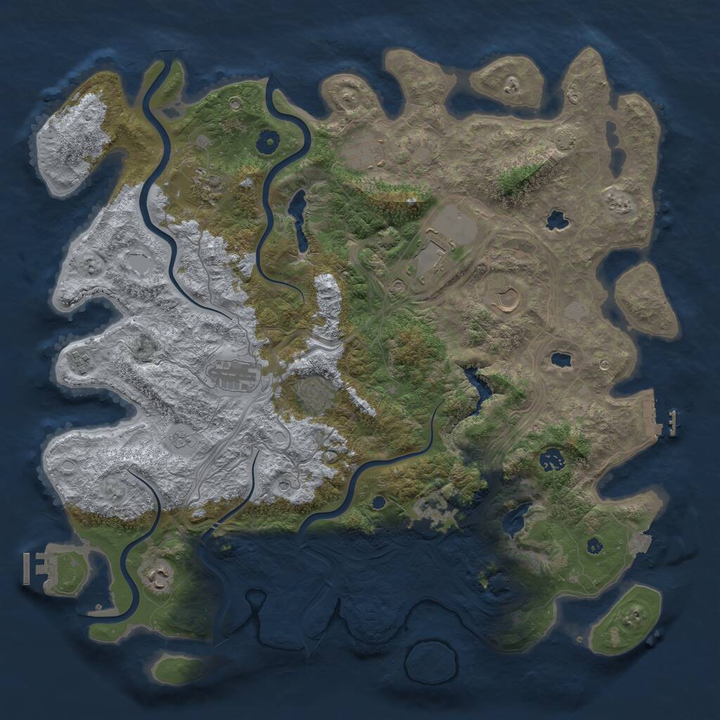 Rust Map: Procedural Map, Size: 4500, Seed: 423655065, 16 Monuments