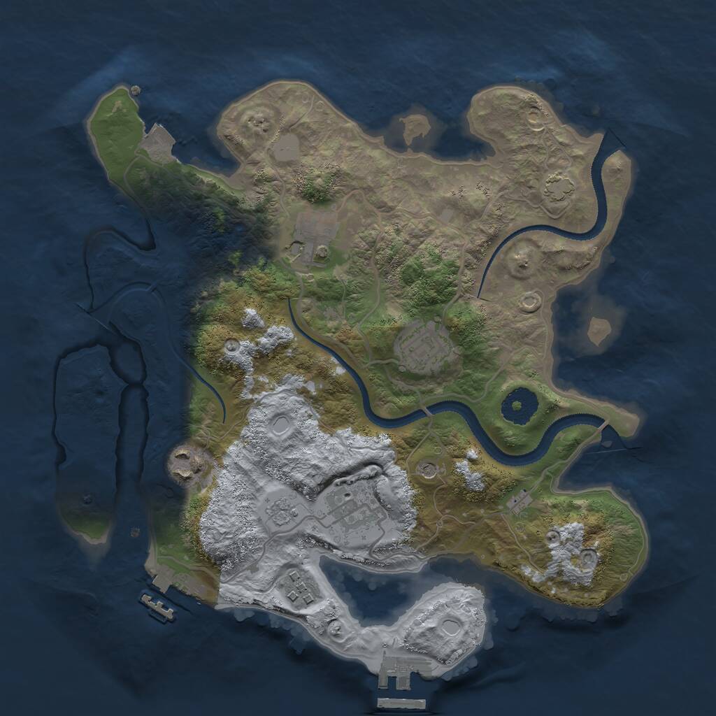 Rust Map: Procedural Map, Size: 3000, Seed: 4206913, 11 Monuments