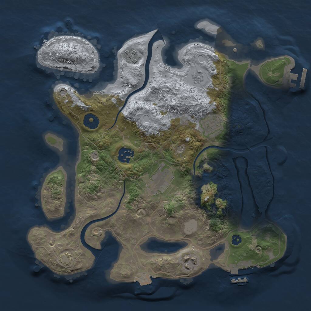 Rust Map: Procedural Map, Size: 3000, Seed: 940634484, 11 Monuments