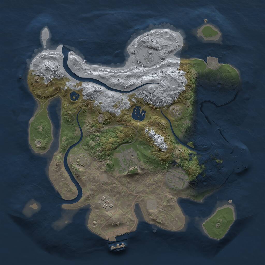 Rust Map: Procedural Map, Size: 2800, Seed: 1098494038, 9 Monuments