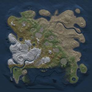 Thumbnail Rust Map: Procedural Map, Size: 3650, Seed: 2888906, 16 Monuments