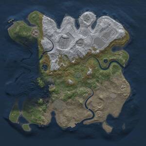 Thumbnail Rust Map: Procedural Map, Size: 3500, Seed: 810979338, 14 Monuments