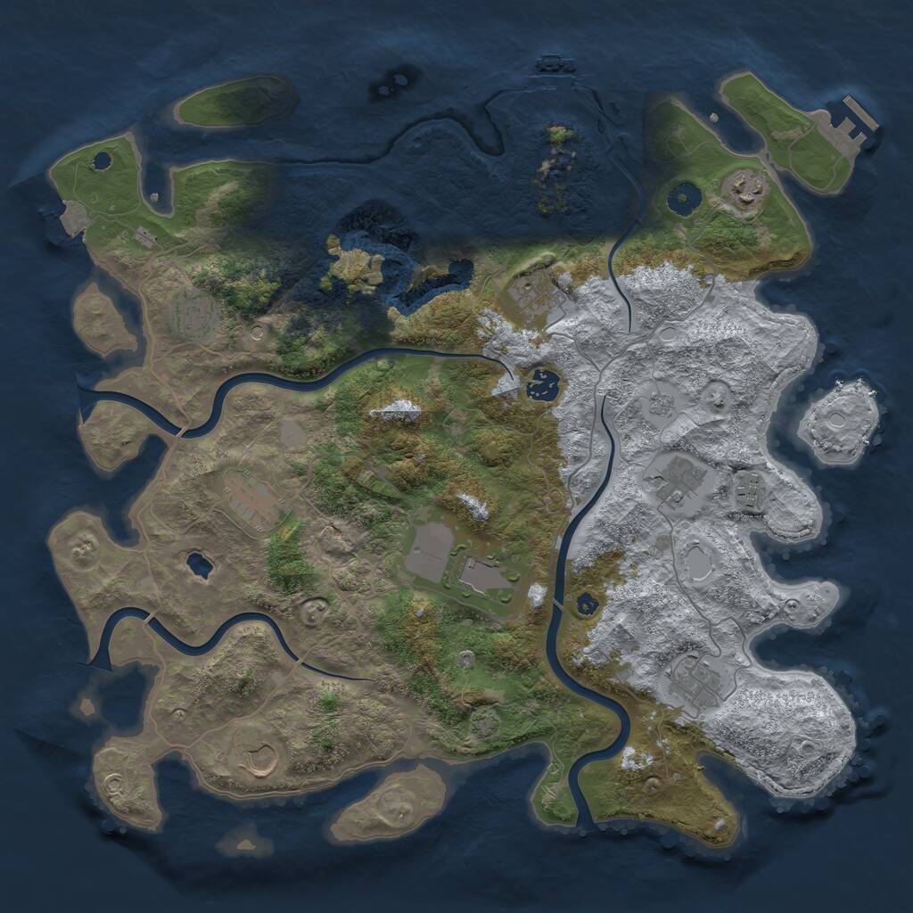 Rust Map: Procedural Map, Size: 4200, Seed: 2023834583, 16 Monuments