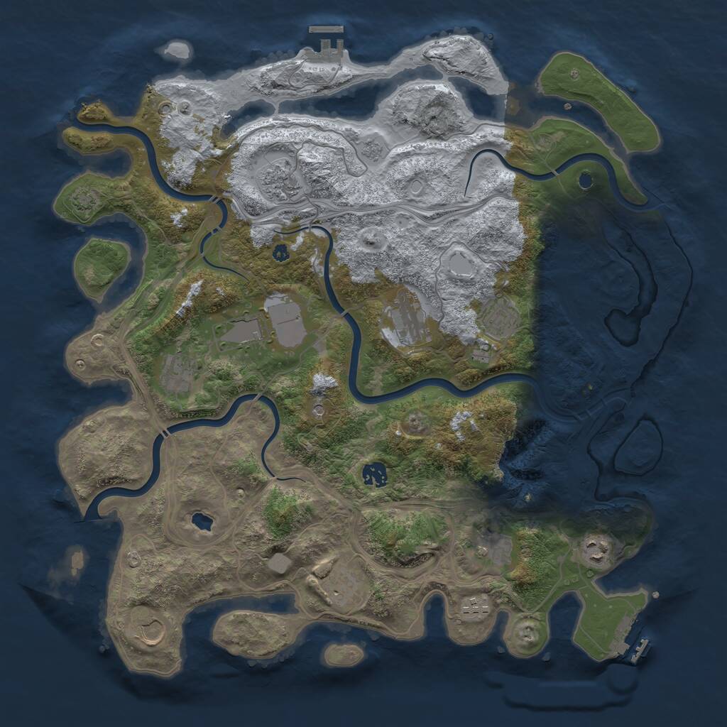 Rust Map: Procedural Map, Size: 4250, Seed: 861584484, 17 Monuments