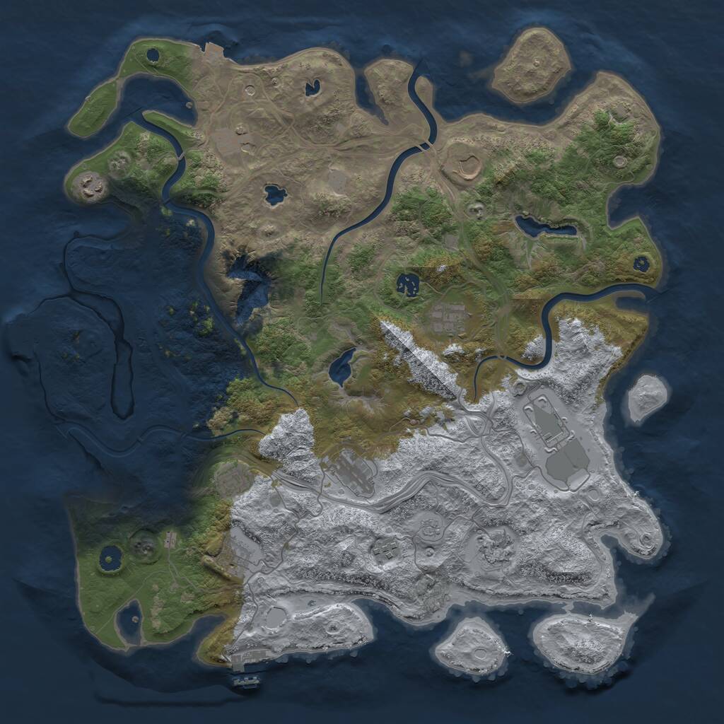 Rust Map: Procedural Map, Size: 4500, Seed: 798768466, 17 Monuments