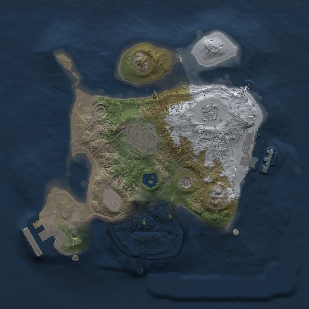 Rust Map: Procedural Map, Size: 2000, Seed: 3270916, 6 Monuments
