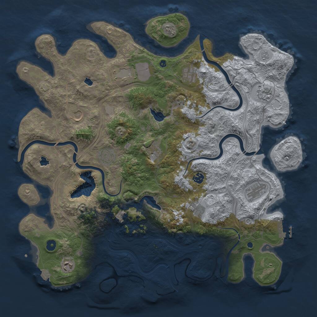 Rust Map: Procedural Map, Size: 4500, Seed: 2040681014, 17 Monuments