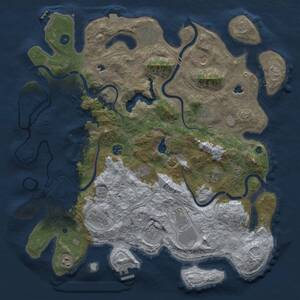 Thumbnail Rust Map: Procedural Map, Size: 4500, Seed: 2000089324, 17 Monuments