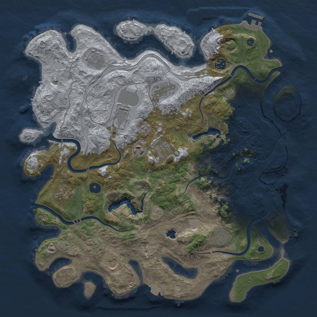 Rust Map: Procedural Map, Size: 4250, Seed: 1399960542, 16 Monuments