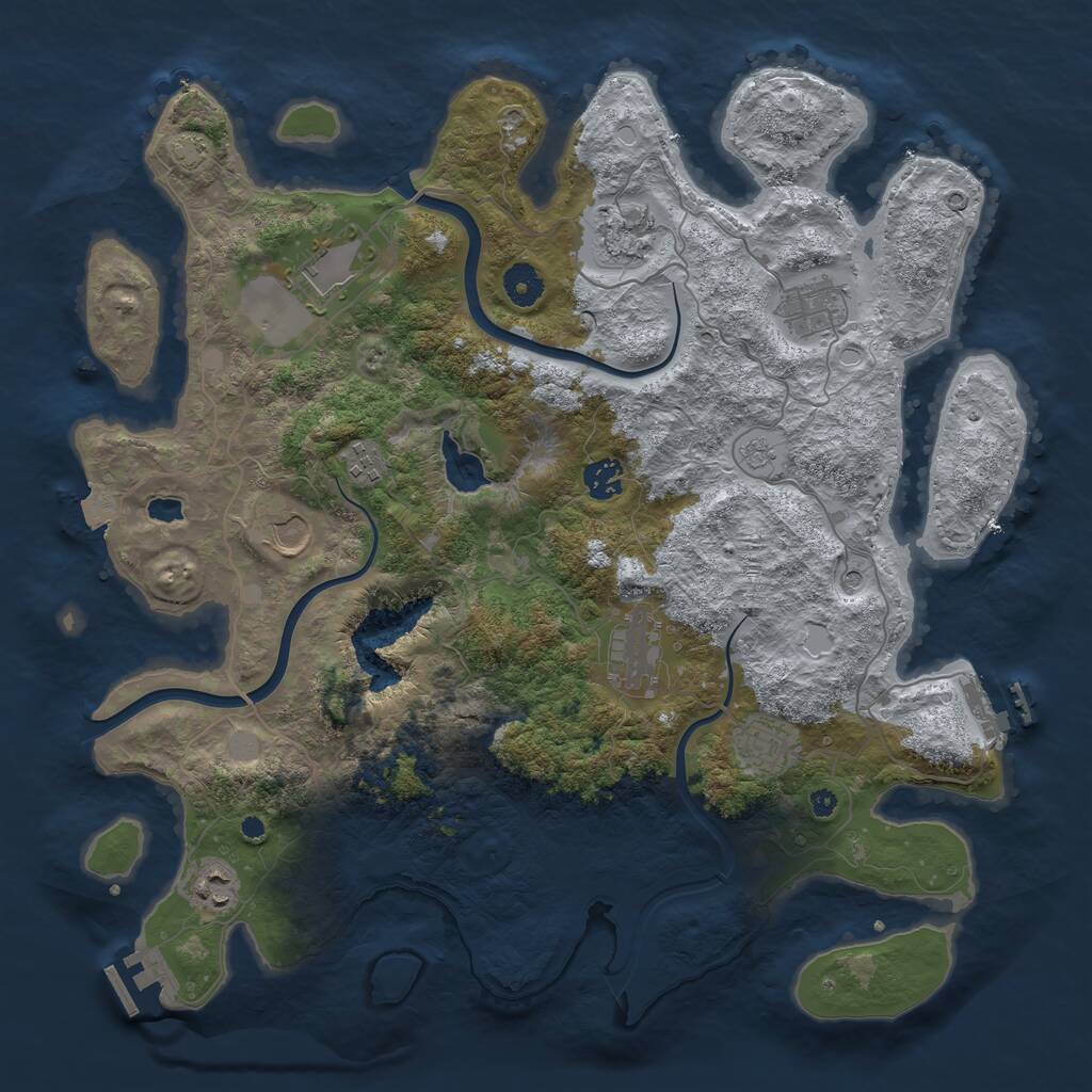 Rust Map: Procedural Map, Size: 4000, Seed: 1398332386, 15 Monuments