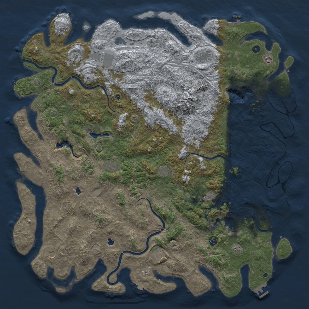 Rust Map: Procedural Map, Size: 6000, Seed: 16694463, 17 Monuments