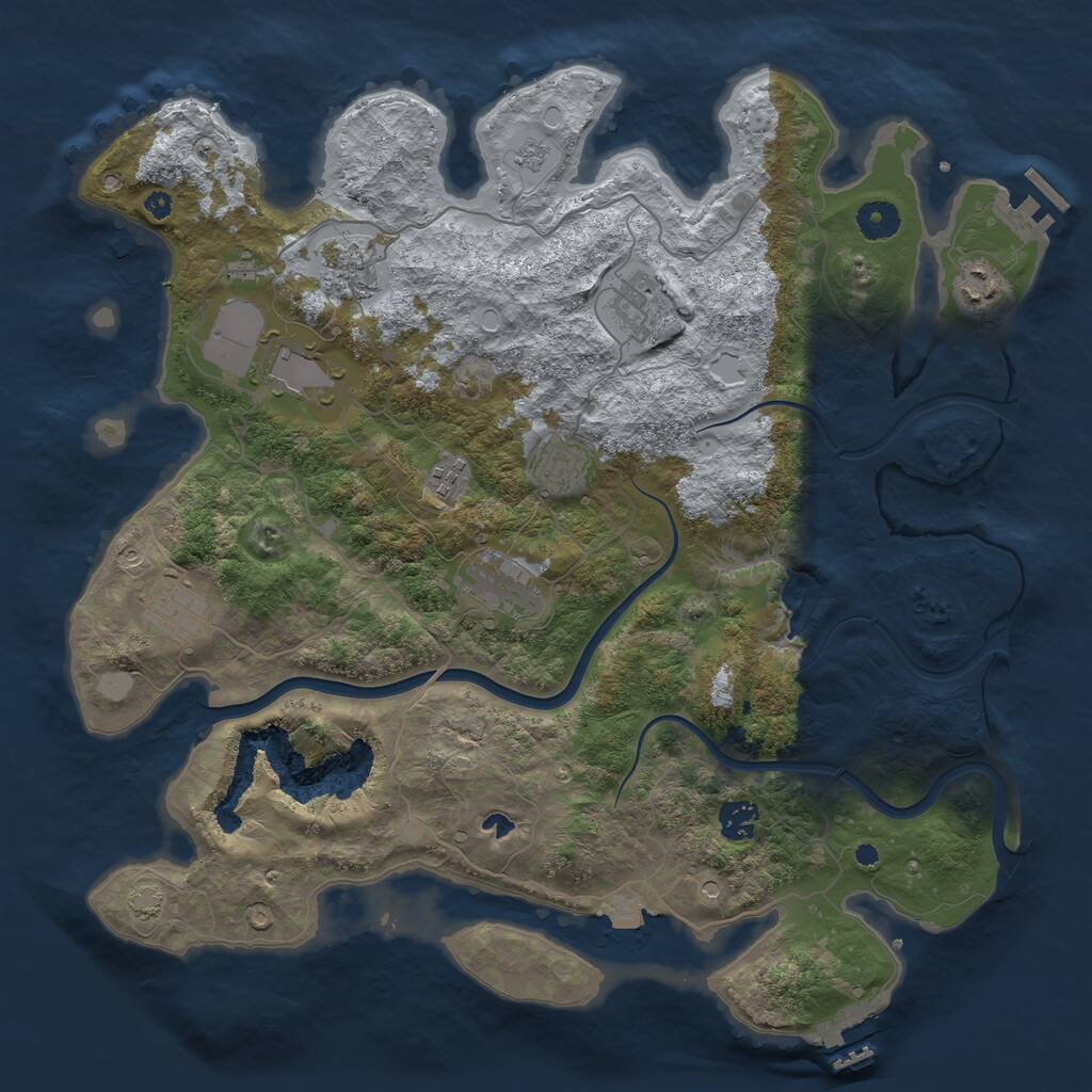 Rust Map: Procedural Map, Size: 4000, Seed: 5415741, 15 Monuments