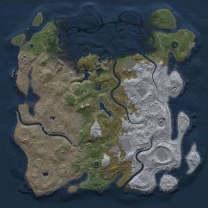 Thumbnail Rust Map: Procedural Map, Size: 4500, Seed: 1672909652, 17 Monuments