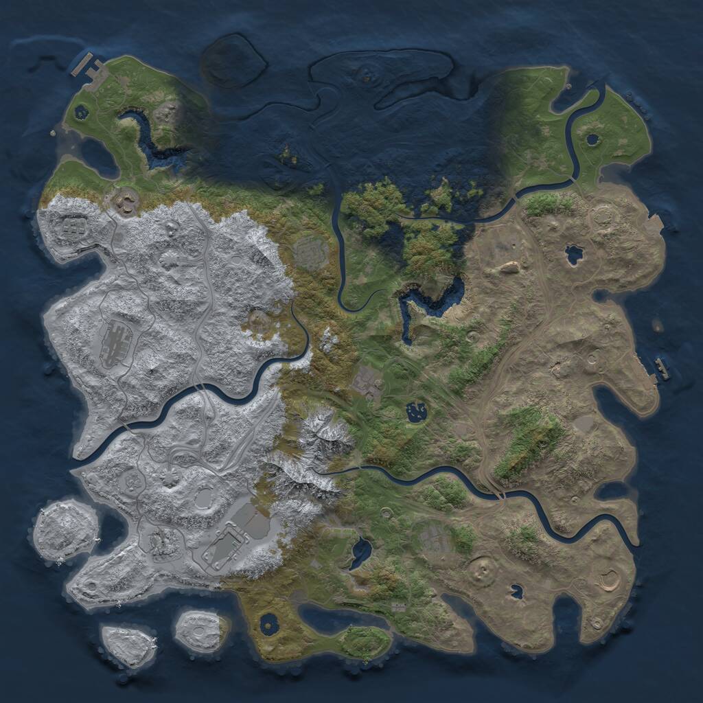 Rust Map: Procedural Map, Size: 5000, Seed: 1013651094, 17 Monuments