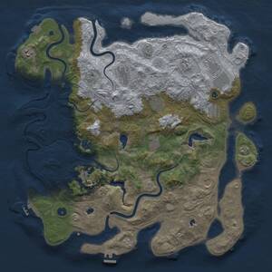 Thumbnail Rust Map: Procedural Map, Size: 4500, Seed: 439571289, 17 Monuments