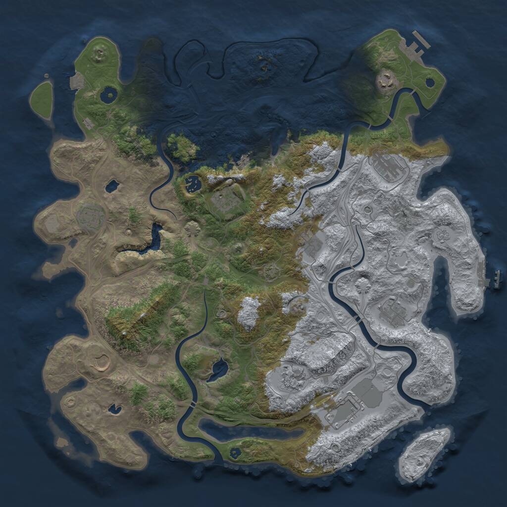 Rust Map: Procedural Map, Size: 4500, Seed: 510213348, 17 Monuments