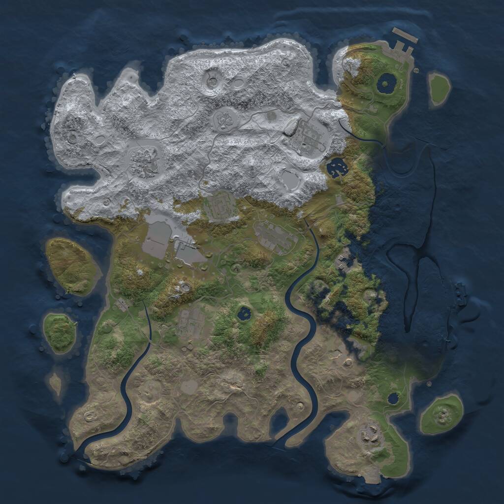 Rust Map: Procedural Map, Size: 3750, Seed: 245876548, 16 Monuments
