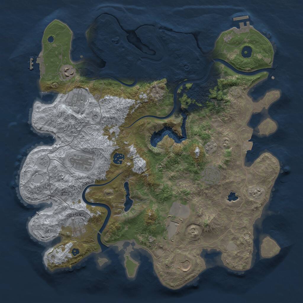 Rust Map: Procedural Map, Size: 4000, Seed: 1078901554, 15 Monuments