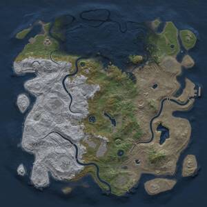 Thumbnail Rust Map: Procedural Map, Size: 4650, Seed: 64646, 15 Monuments