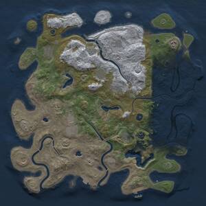 Thumbnail Rust Map: Procedural Map, Size: 4500, Seed: 526289800, 17 Monuments